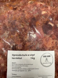 Opravdu vepř a kuře na dršťkách 1kg - DOG BAR